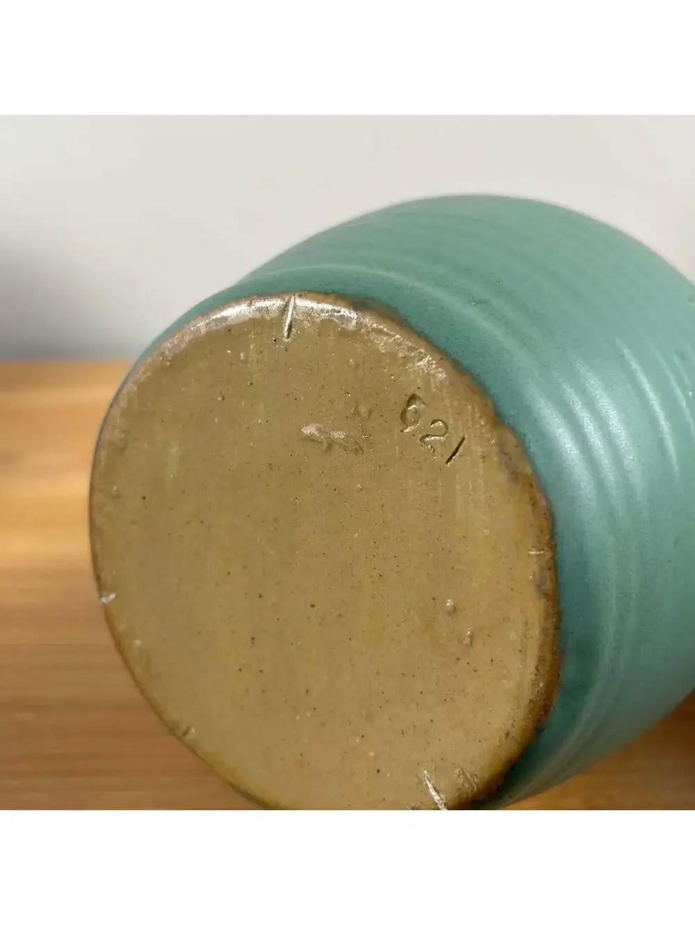 Zanesville Pottery 1920s Arts & Crafts Matte Green Ribbed #521 Vase 12